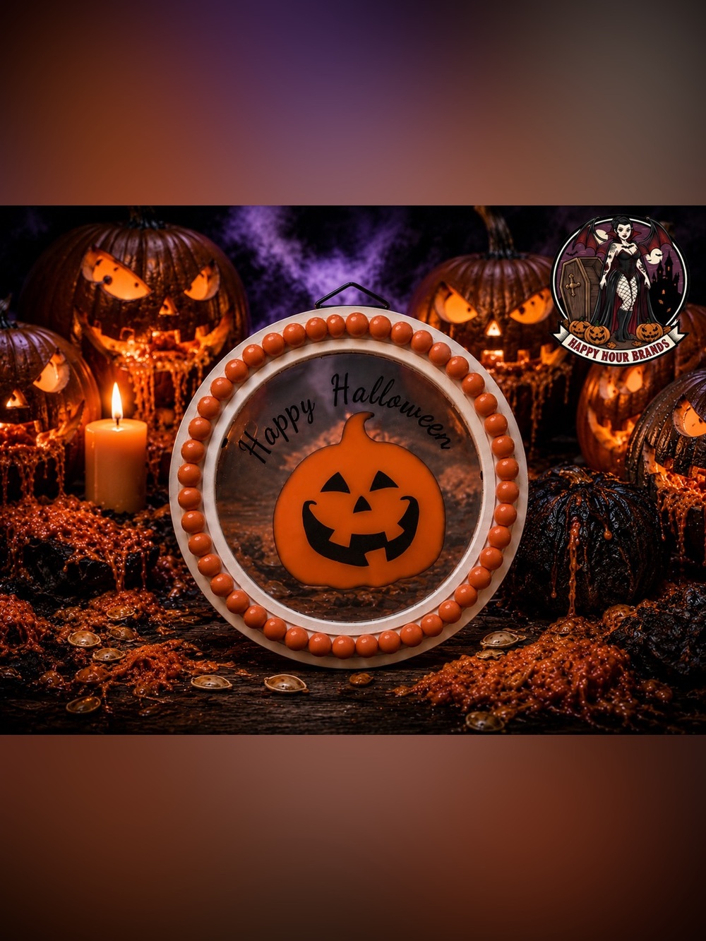 Way to Celebrate Accent Decor Happy Halloween Pumpkin Decoration
